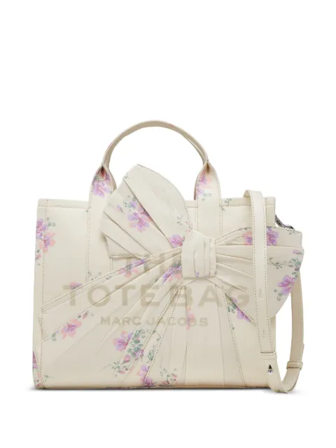 Marc Jacobs bolso shopper mediano de lona floral antigua con lazo oversize