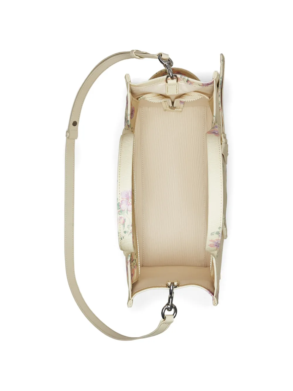 Marc Jacobs Medium canvas shopper met bloemen en oversized strik Beige