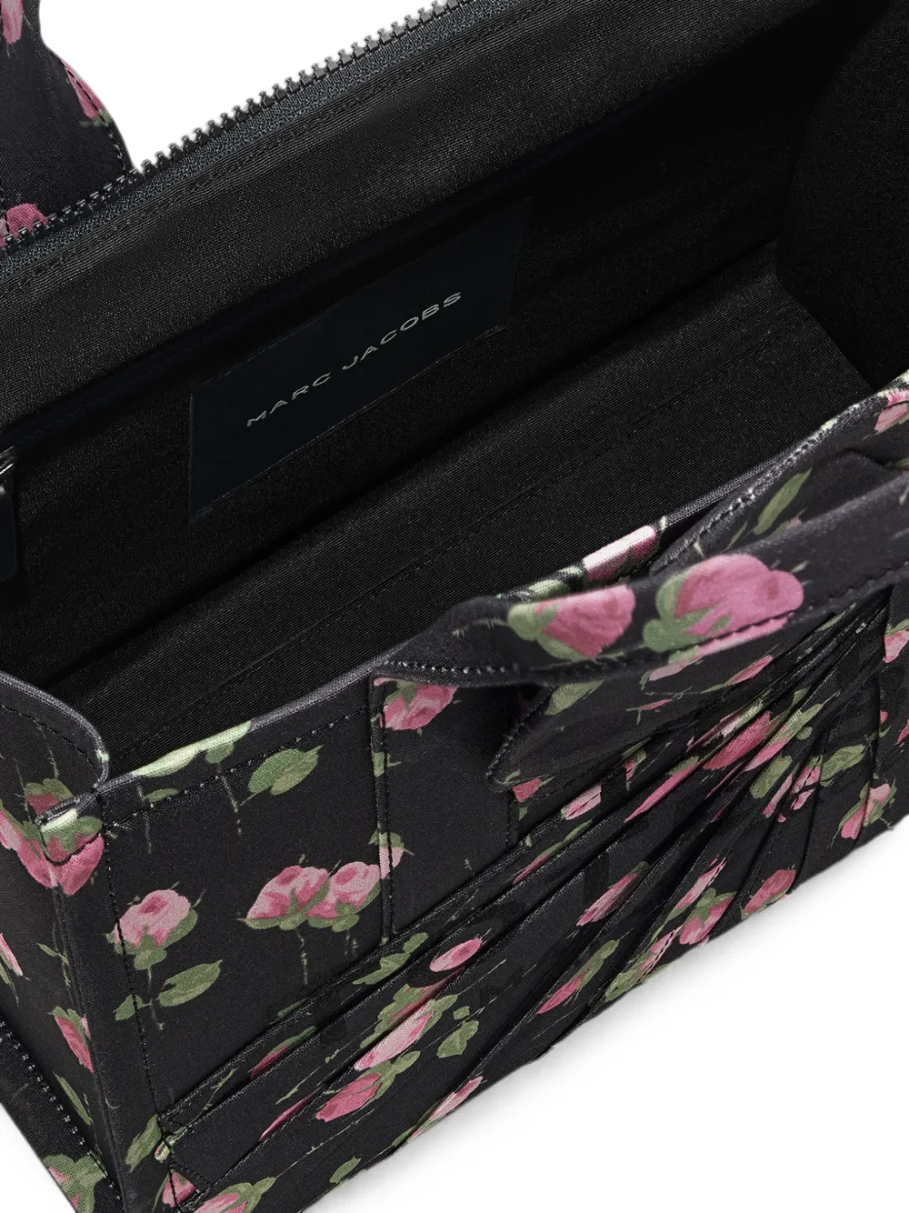 Marc Jacobs Medium canvas shopper met bloemen en oversized strik Zwart