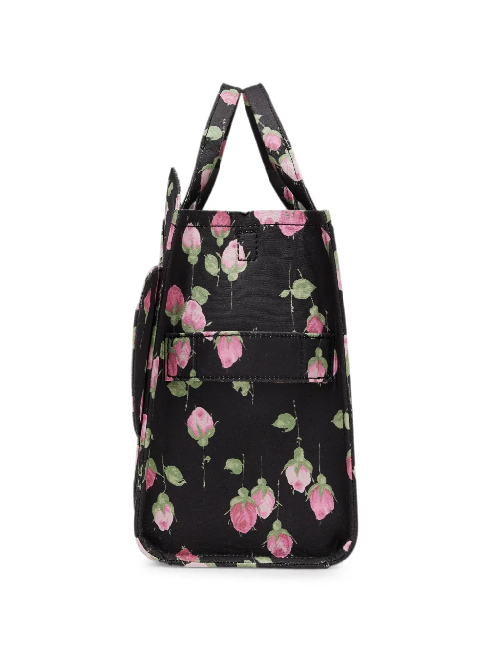 Marc Jacobs Medium canvas shopper met bloemen en oversized strik Zwart