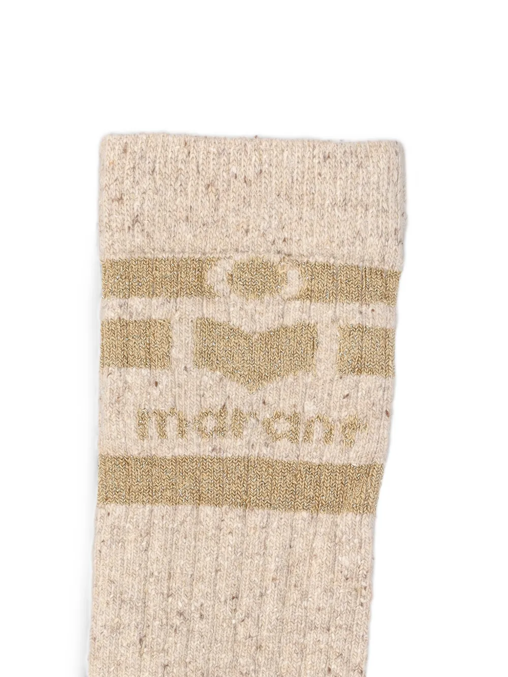 ISABEL MARANT Sokken met intarsia logo Beige