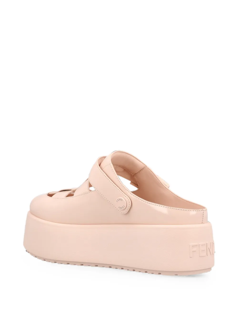 FENDI Sunshine buckle-fastening platform mules Roze