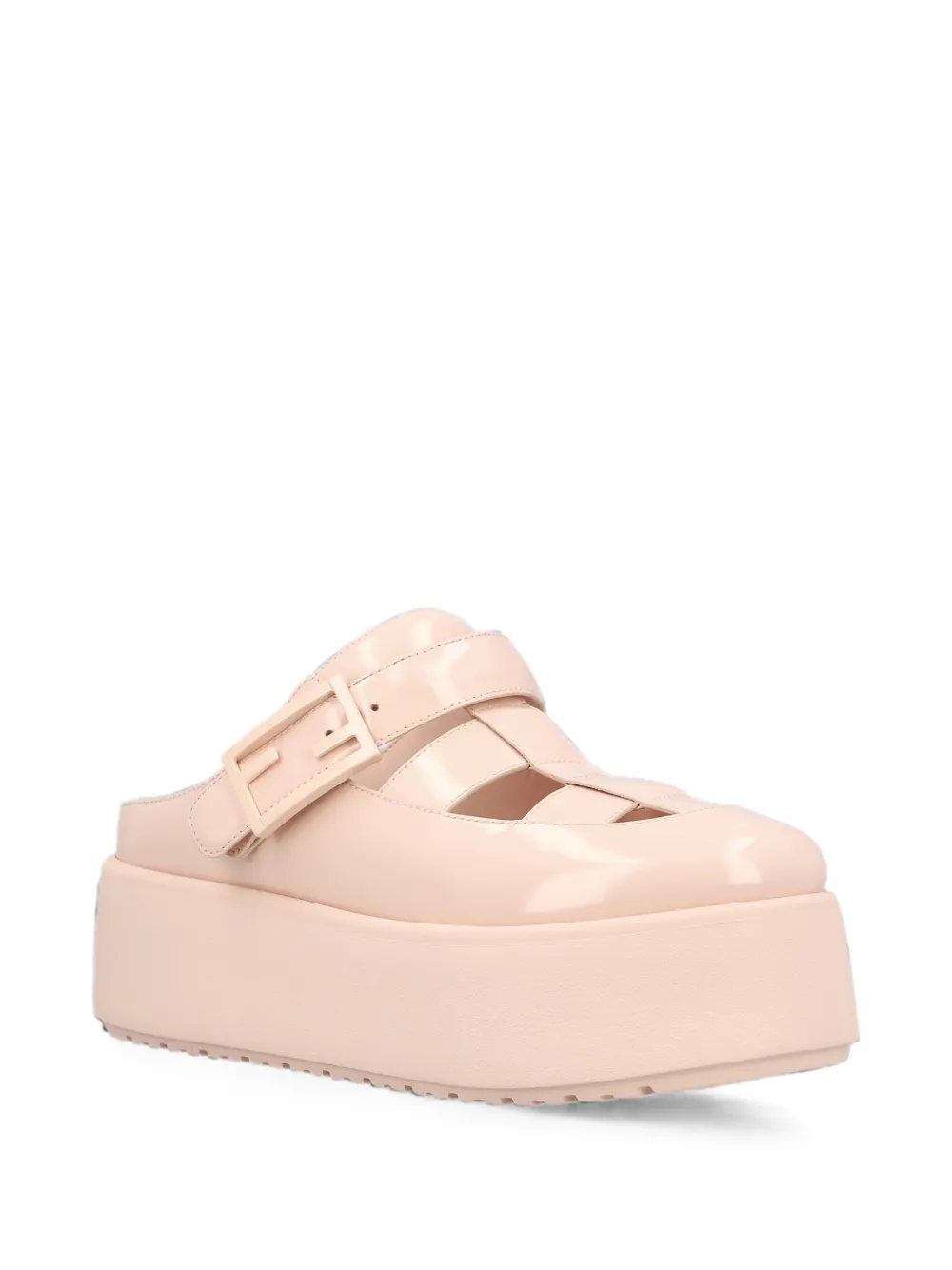 FENDI Sunshine buckle-fastening platform mules Roze