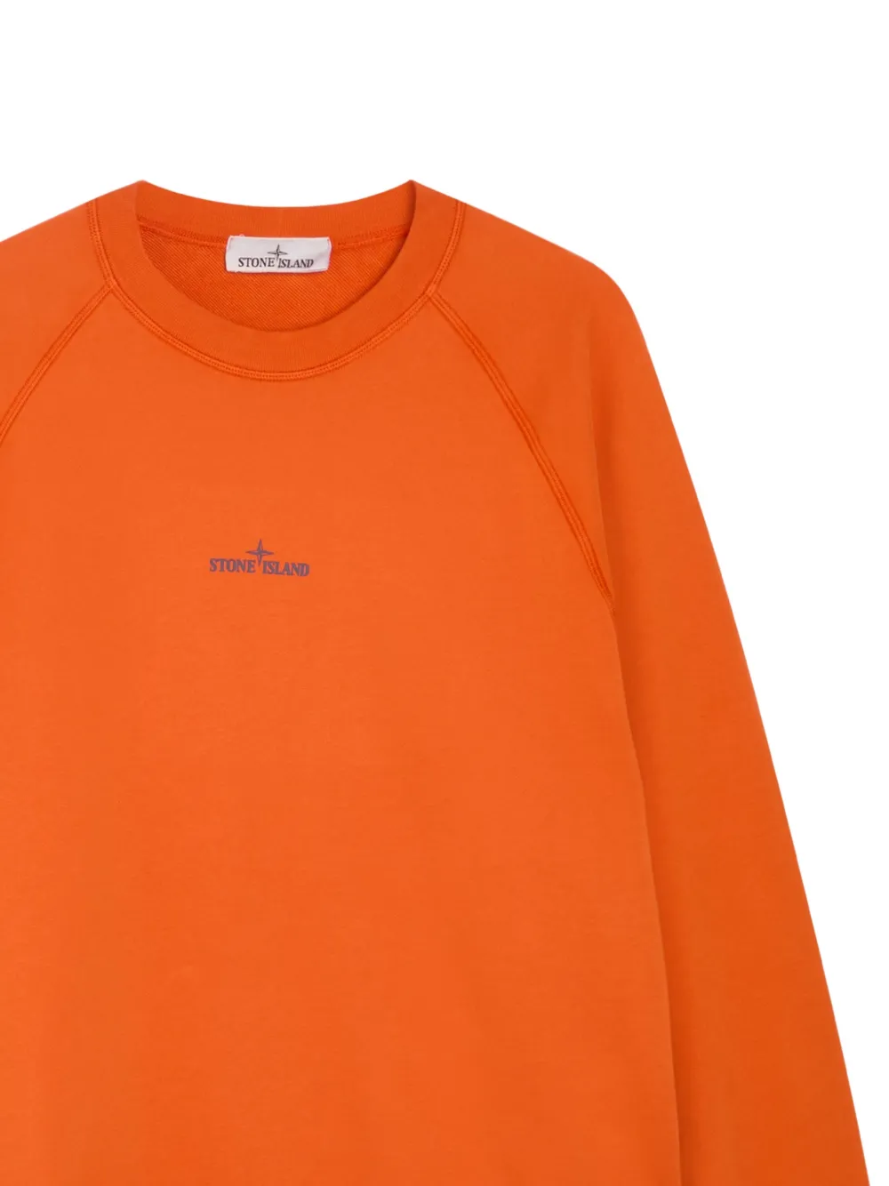 Stone Island Sweater met logoprint en raglan mouwen Oranje