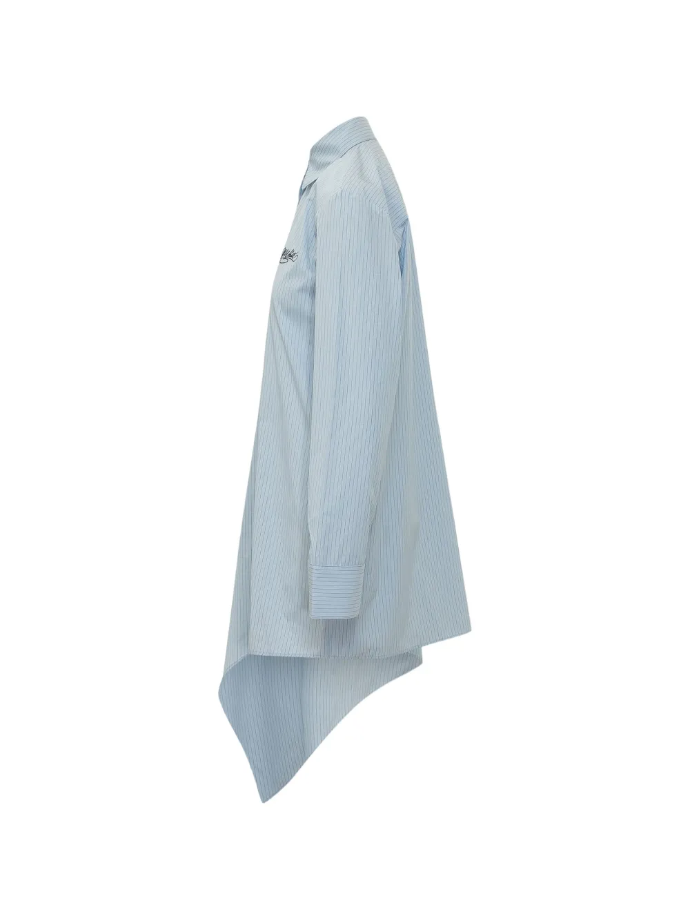 Off-White Gestreepte asymmetrische midi-blousejurk Blauw