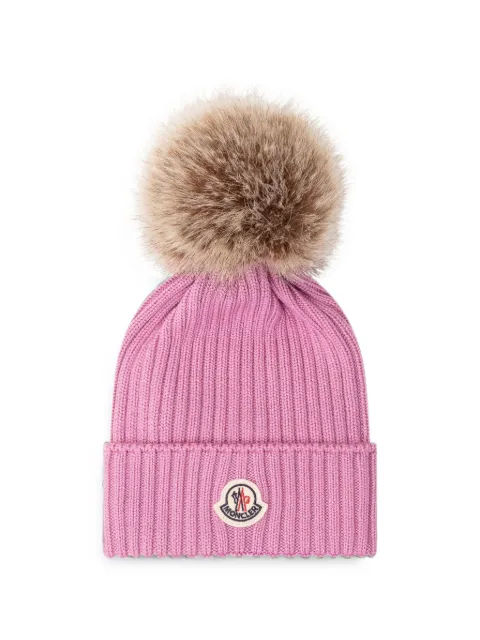 Moncler Enfant pom-pom ribbed beanie hat
