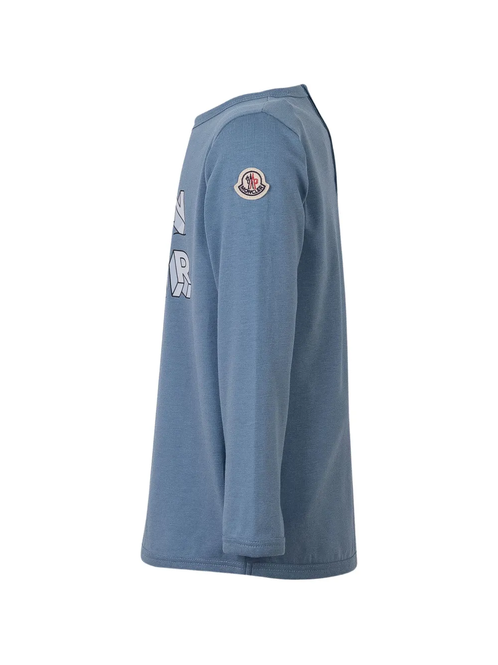Moncler Enfant T-shirt met lange mouwen en logo-print Blauw
