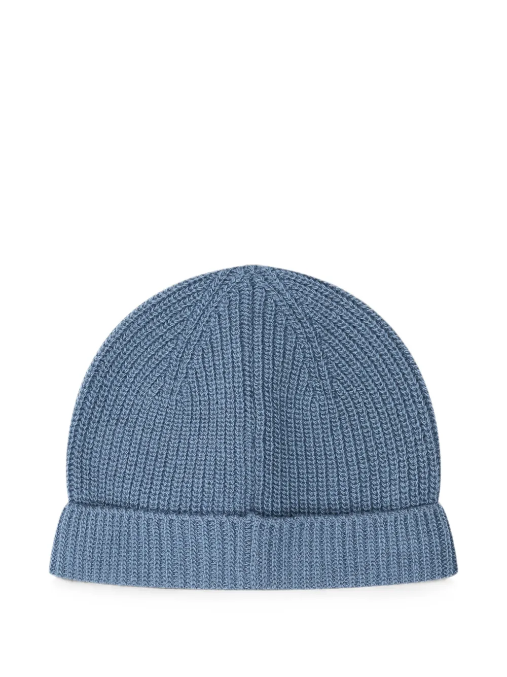 Moncler Enfant Ribgebreide muts met logo-patch Blauw