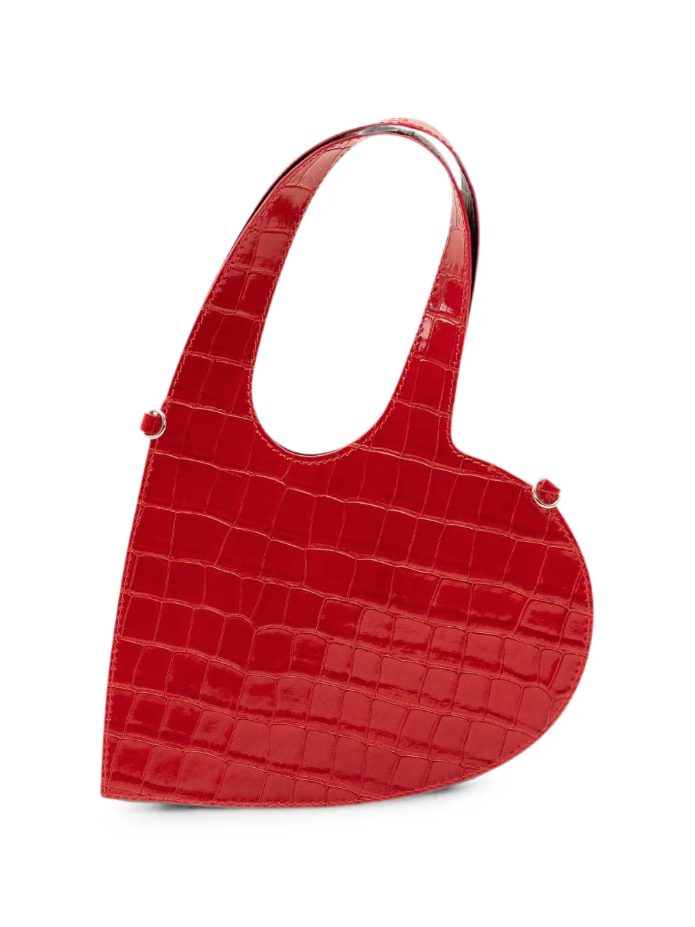 Coperni Kleine Heart shopper met krokodillen-effect Rood