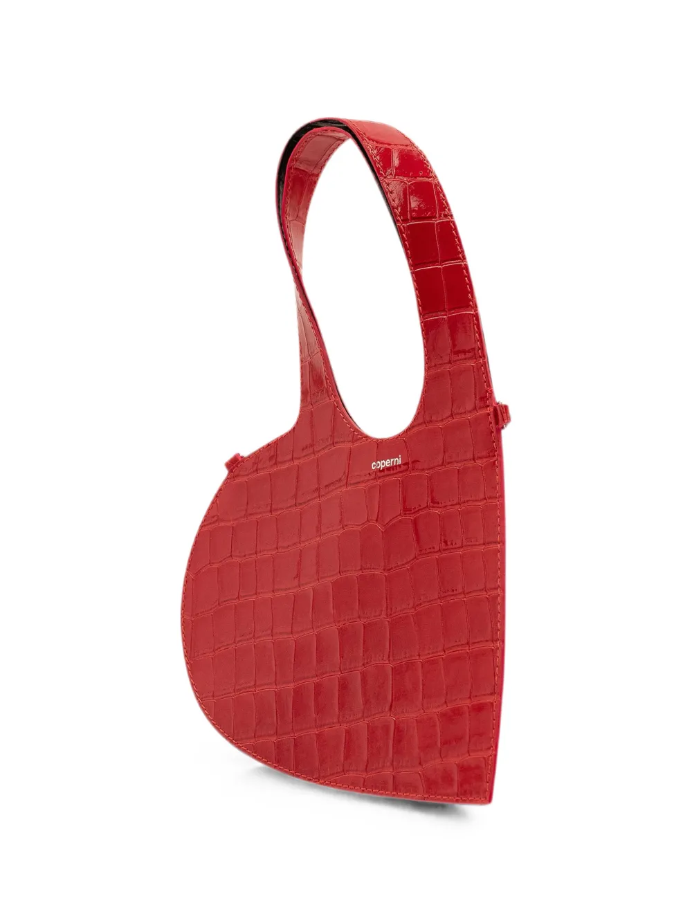 Coperni Kleine Heart shopper met krokodillen-effect Rood