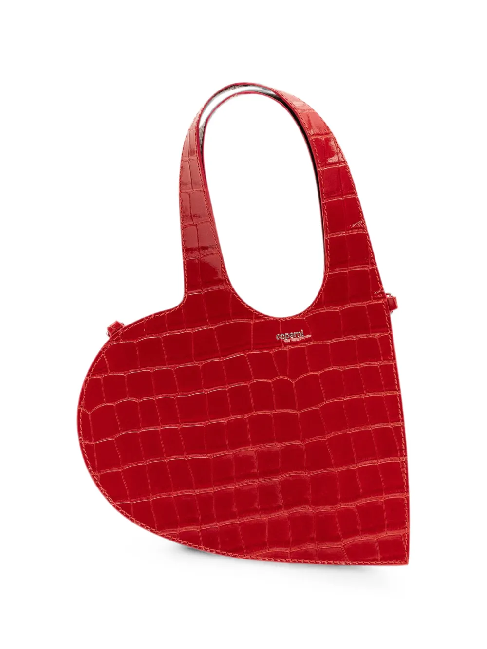 Coperni Kleine Heart shopper met krokodillen-effect Rood