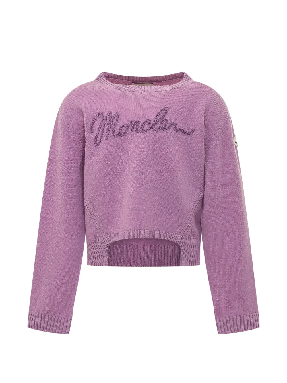 Moncler Enfant Trui met geborduurd logo en uitgesneden details Paars