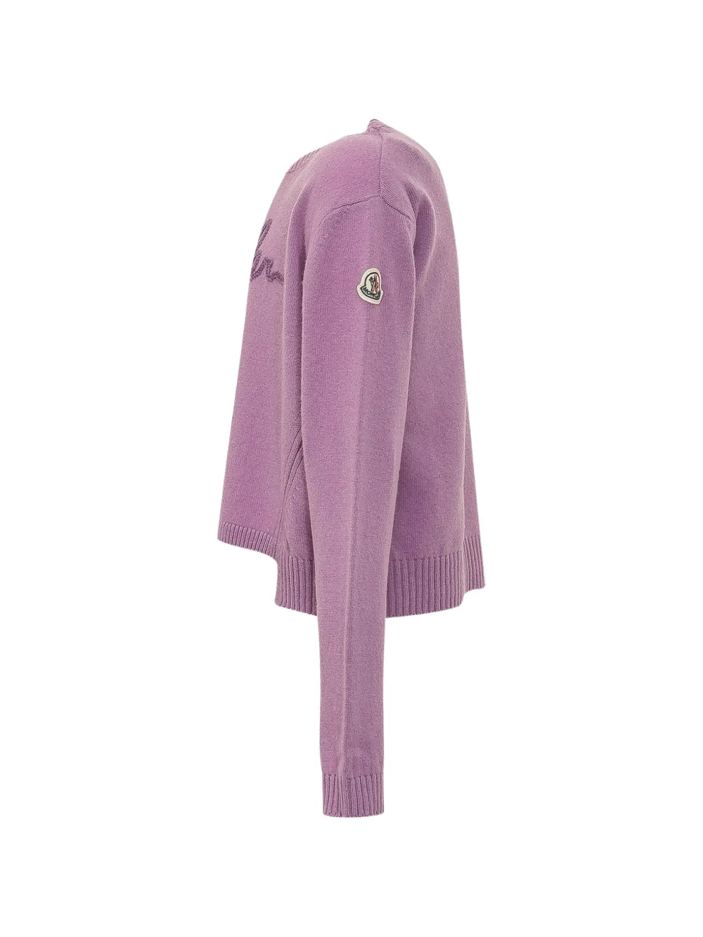 Moncler Enfant Trui met geborduurd logo en uitgesneden details Paars