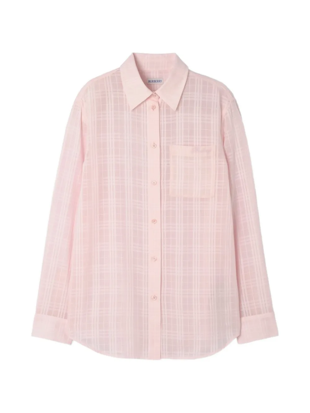 Burberry Geruit katoenen overhemd Roze