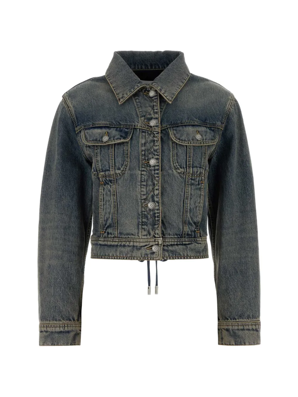Alexander McQueen lace-up denim jacket - Blu