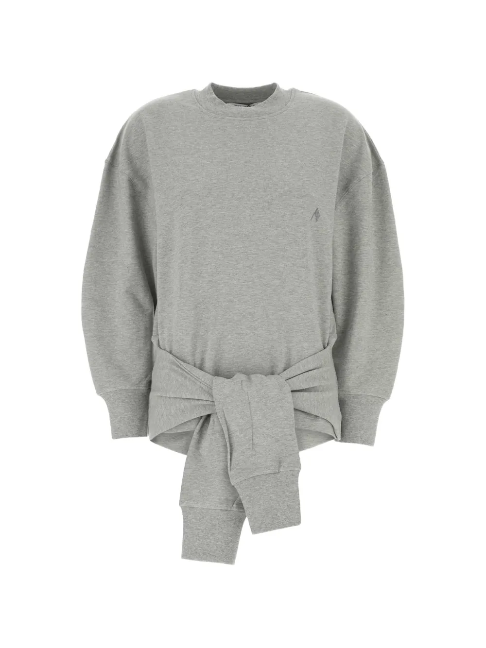 The Attico tie-waist logo-embroidered sweatshirt - Grigio