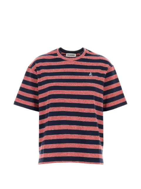 Jil Sander playera con logo bordado y motivo de rayas