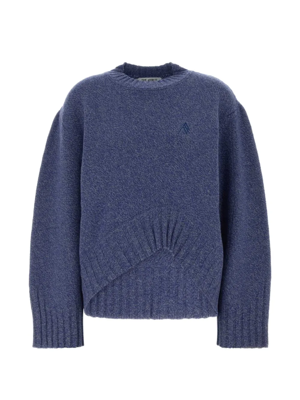 The Attico embroidered-logo mélange sweater - Blu
