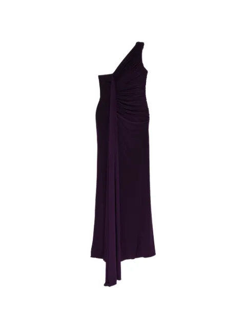Amsale cap-sleeve jersey gown