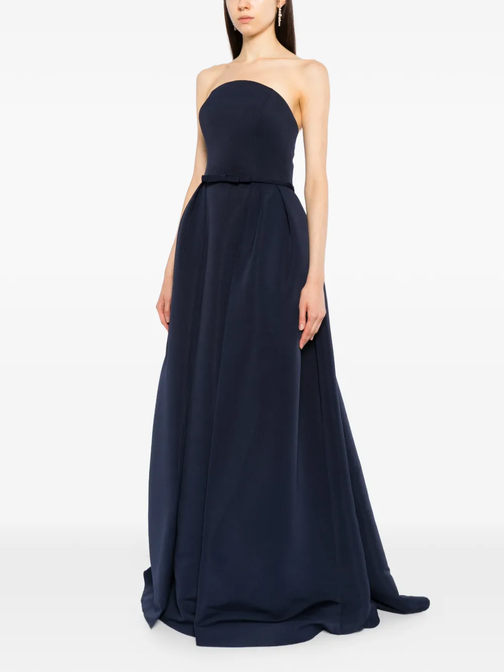 Amsale Faille overskirt gown Blauw