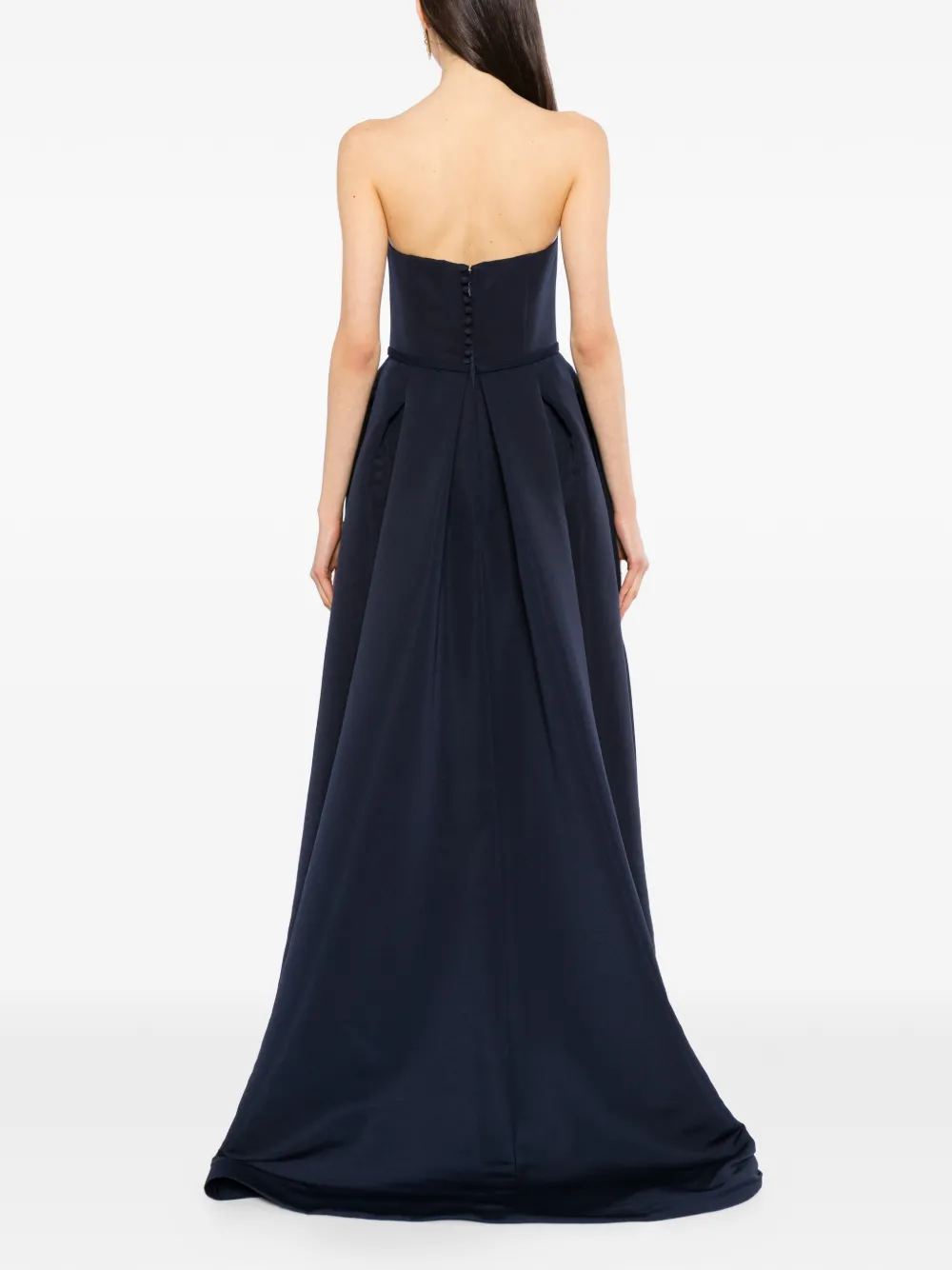 Amsale Faille overskirt gown Blauw