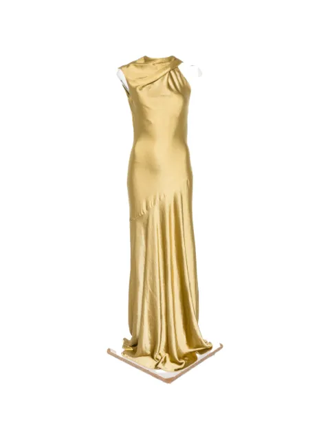 Amsale satin asymmetric drape gown