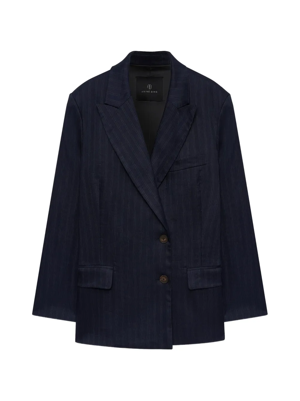 ANINE BING Aretha Blazer - marineblau mit Nadelstreifen