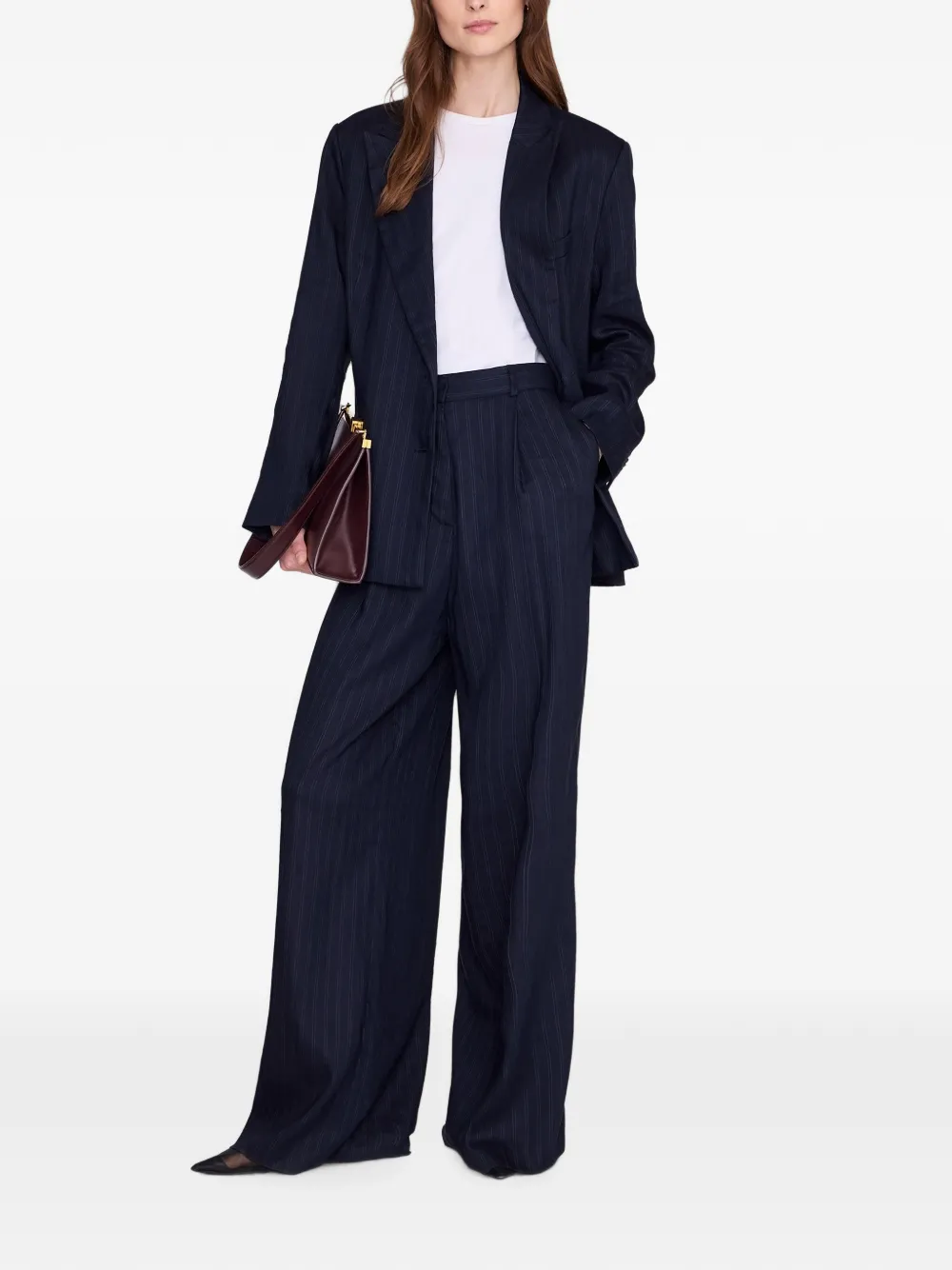 ANINE BING Aretha krijtstreep blazer Blauw