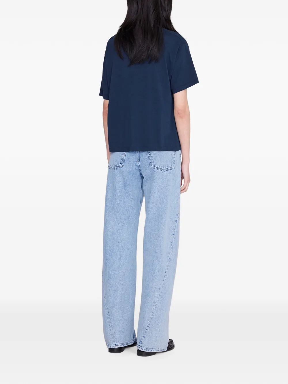 ANINE BING Cade T-shirt met logodetail Blauw
