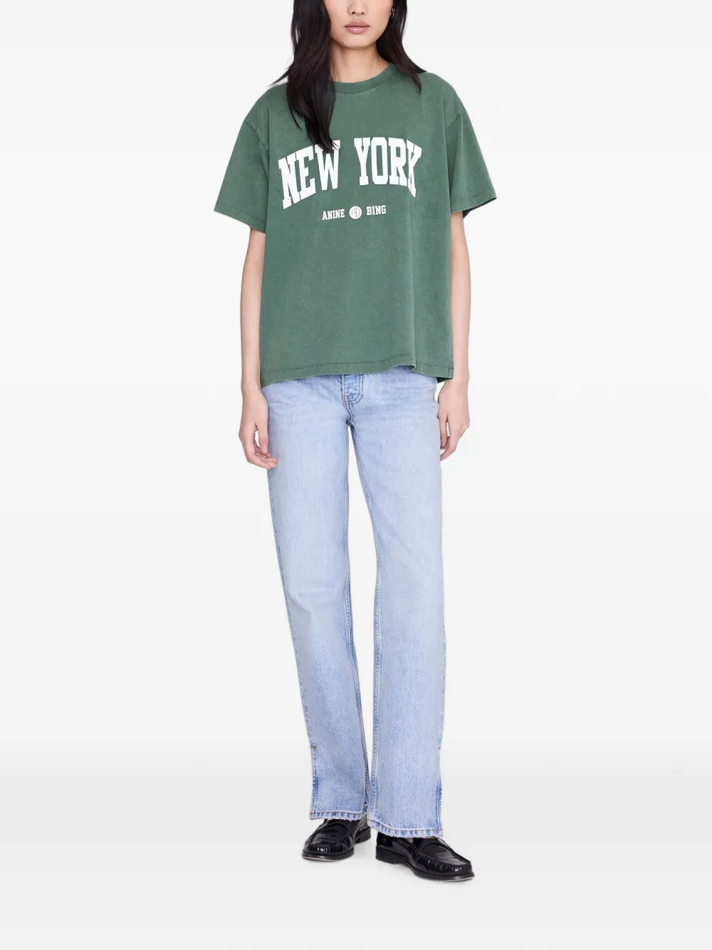 ANINE BING Cade New York University T-shirt Groen