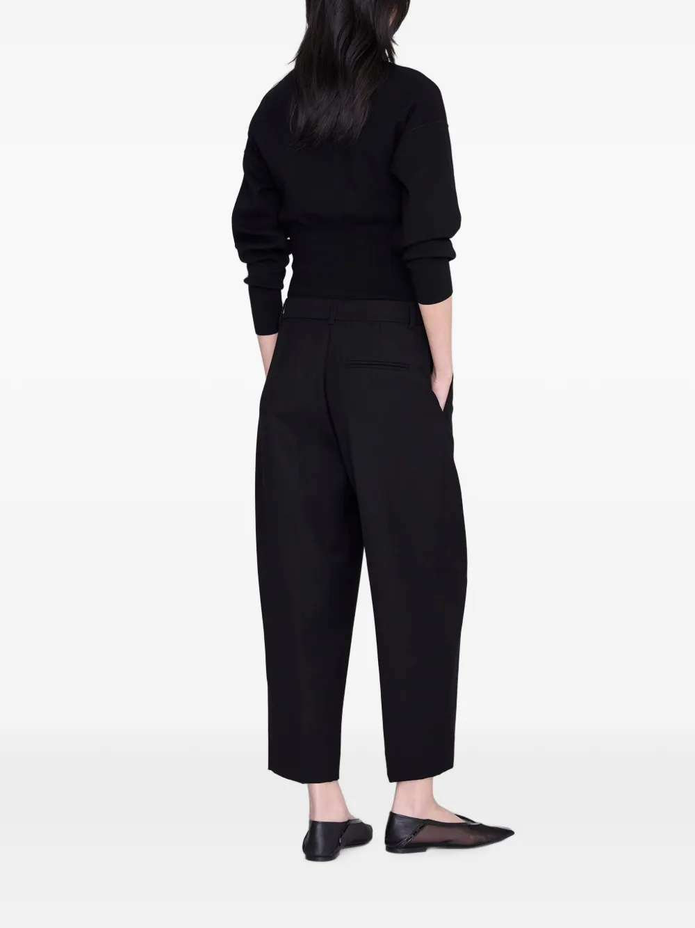 ANINE BING Brice cropped plooibroek Zwart