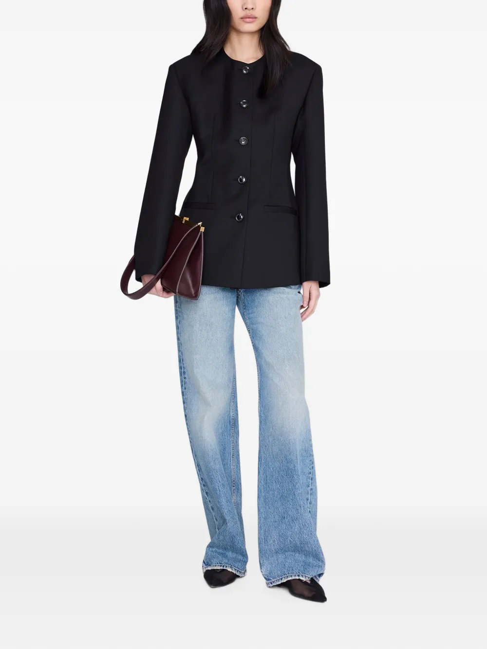ANINE BING Soft gladde leren tas Rood