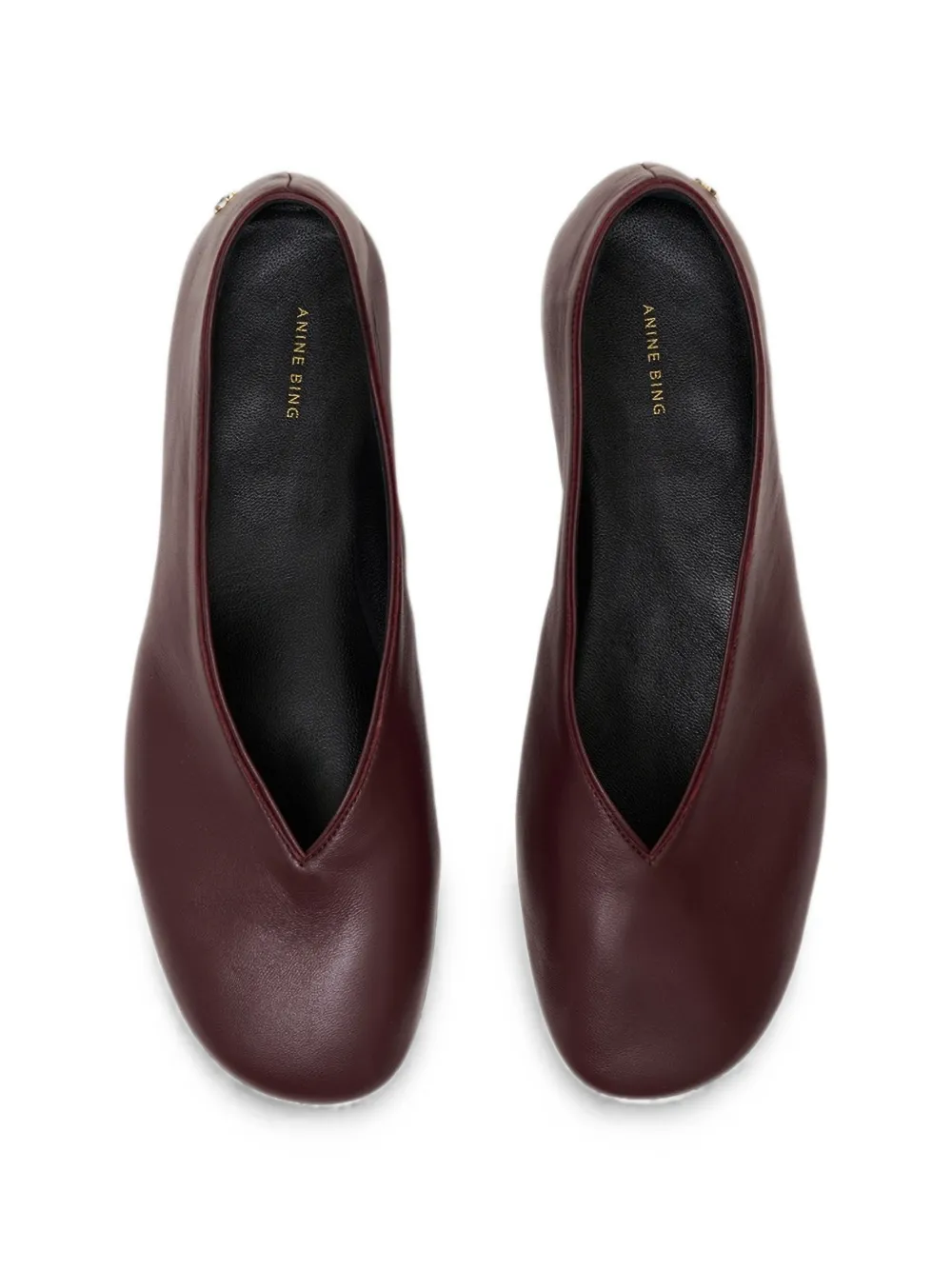 ANINE BING Ana ballerina's van glad leer Rood