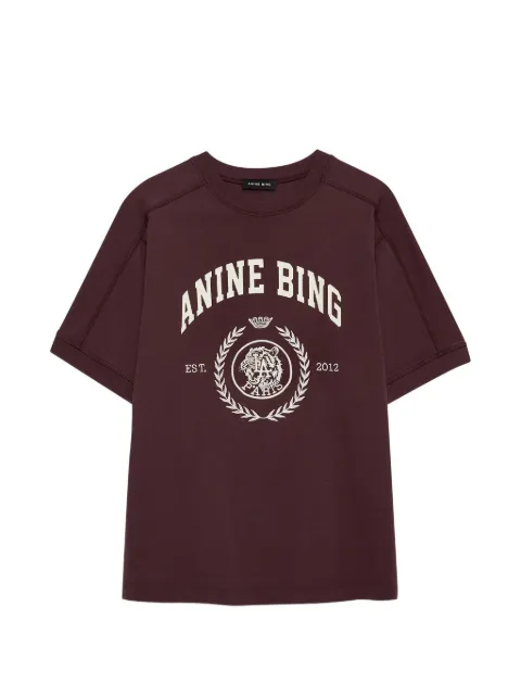 ANINE BING 제이린 로고 프린트 크루 넥 티셔츠