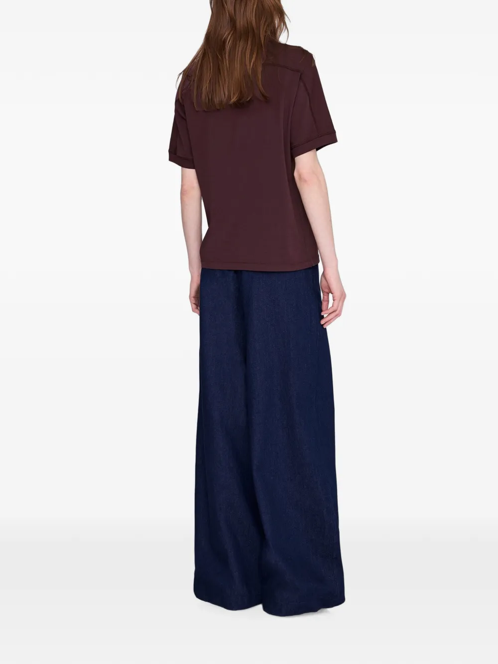 ANINE BING Jaylin T-shirt met ronde hals en logoprint Rood