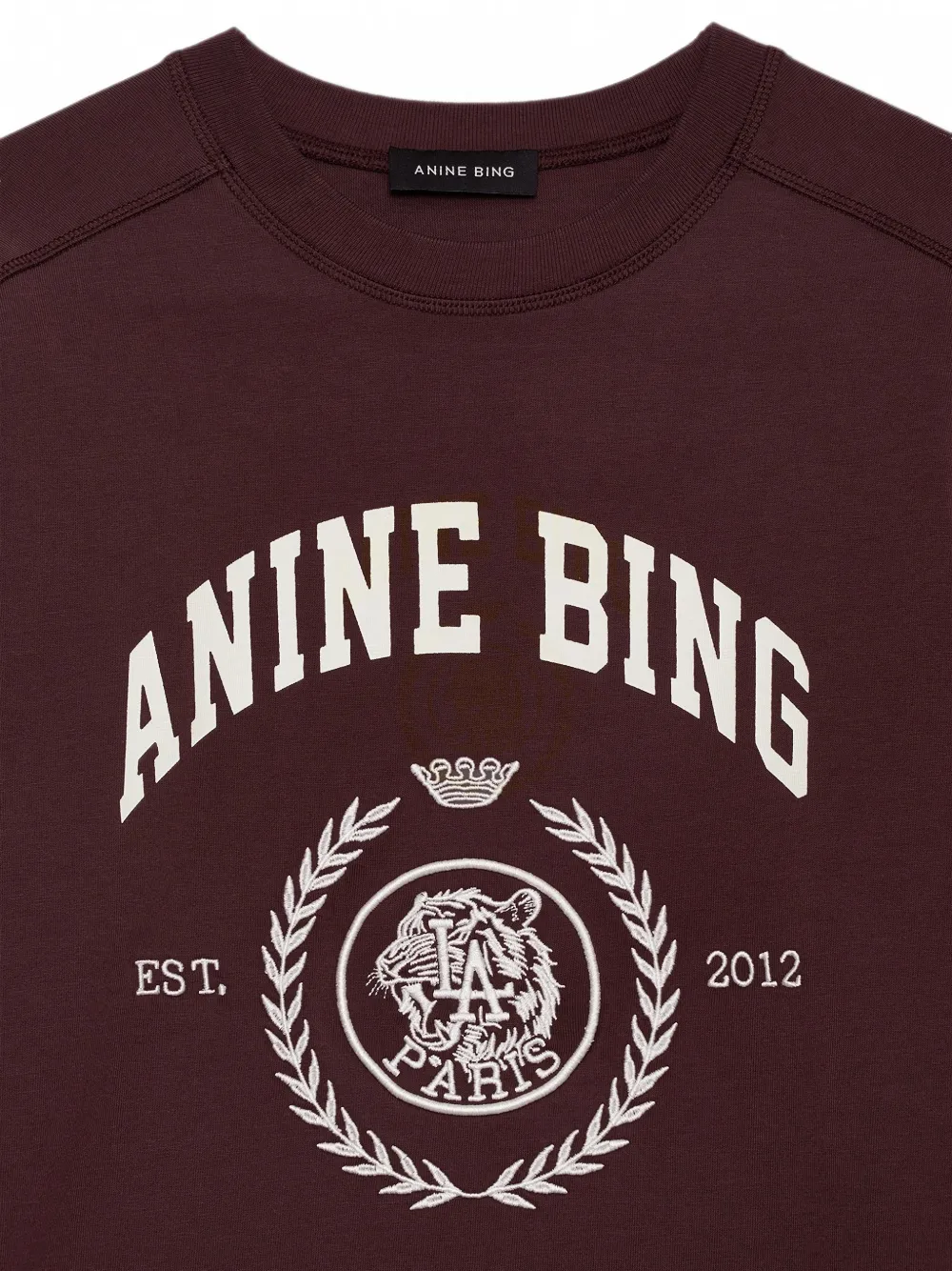 ANINE BING Jaylin T-shirt met ronde hals en logoprint Rood
