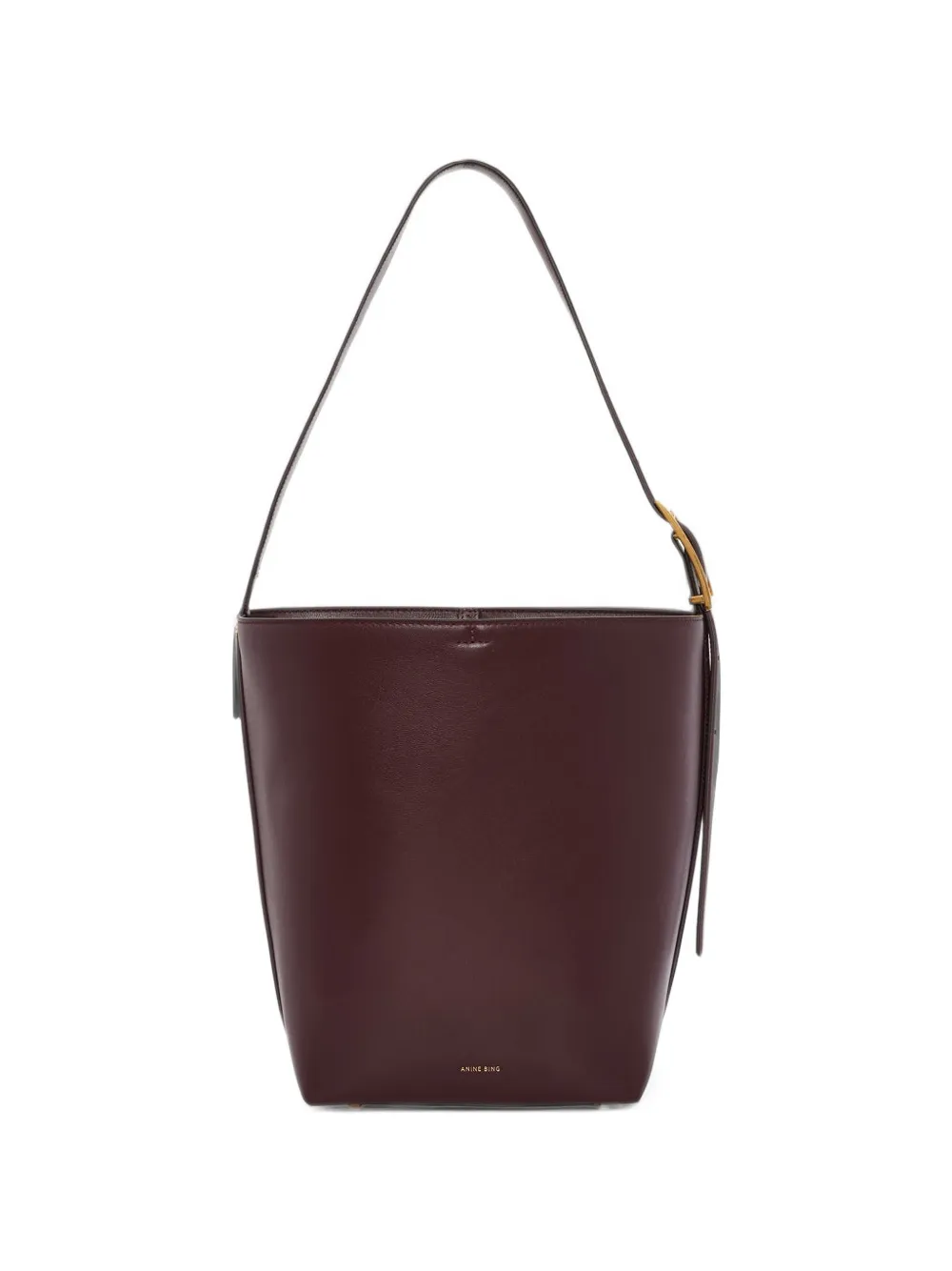 ANINE BING Borsa a secchiello Elly in pelle zigrinata - fig - Rosso