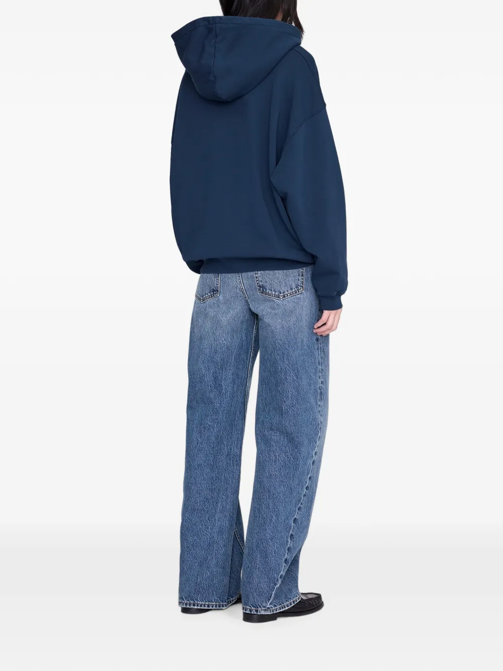 ANINE BING Harvey hoodie met logodetail Blauw