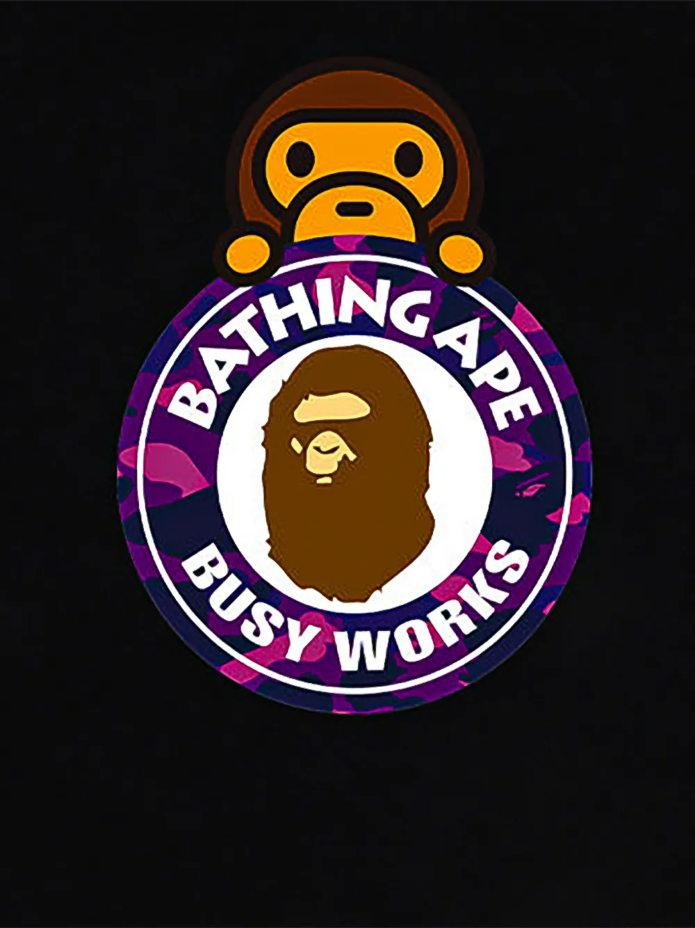 A BATHING APE Busy Works Milo T-shirt Zwart