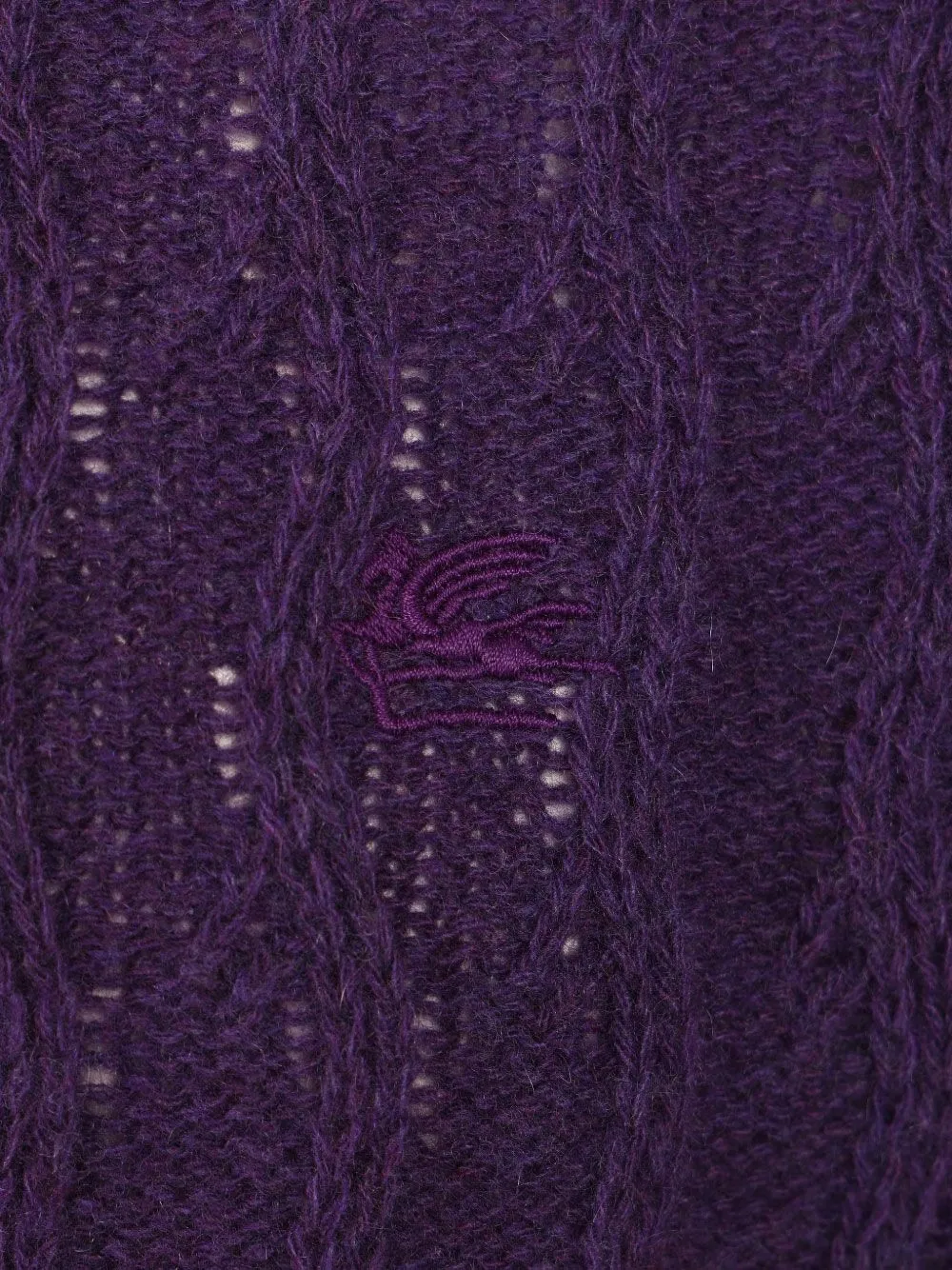 ETRO Pegaso cable-knit sweater Paars