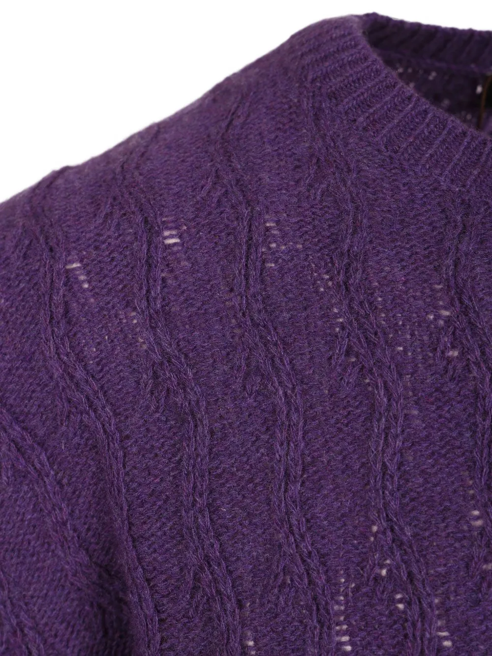 ETRO Pegaso cable-knit sweater Paars