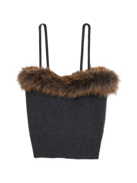 Marc Jacobs faux fur-trimmed tank top