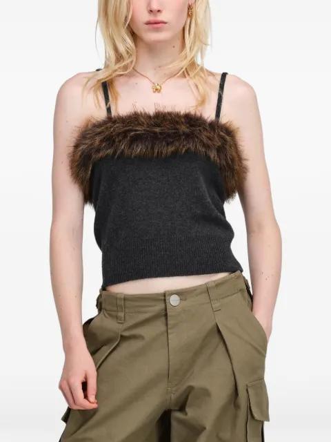 Marc Jacobs top de tirantes con ribete de pelo artificial
