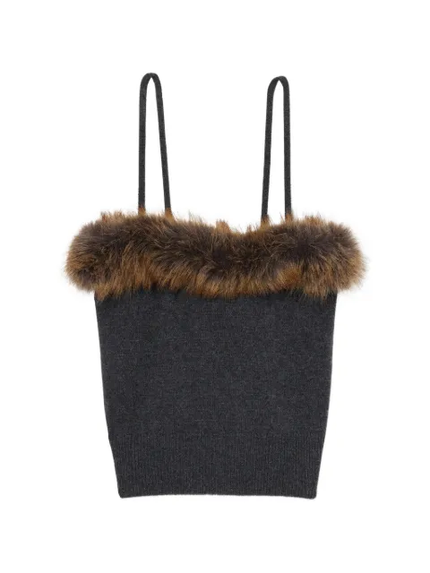Marc Jacobs faux fur-trimmed tank top