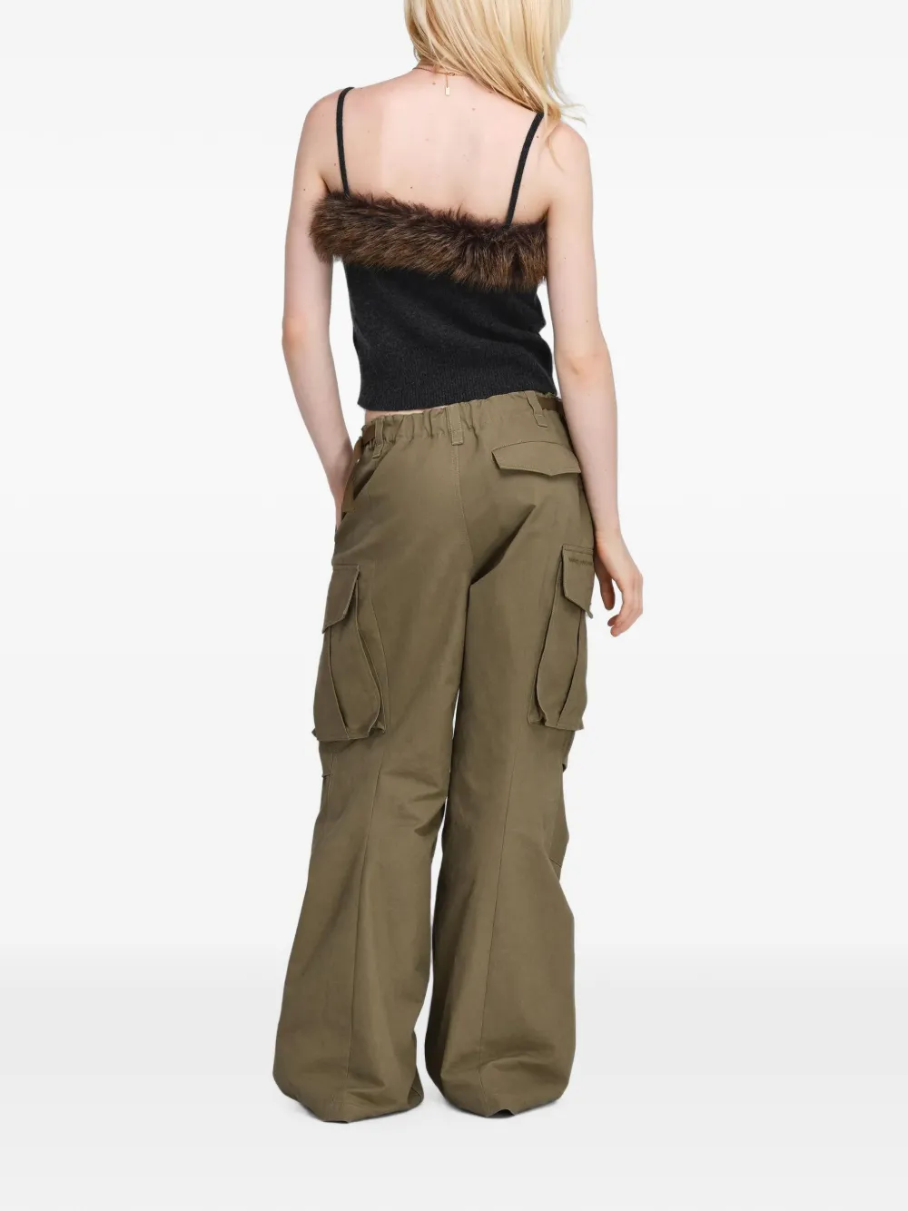Marc Jacobs Tanktop met afwerking van imitatiebont Grijs