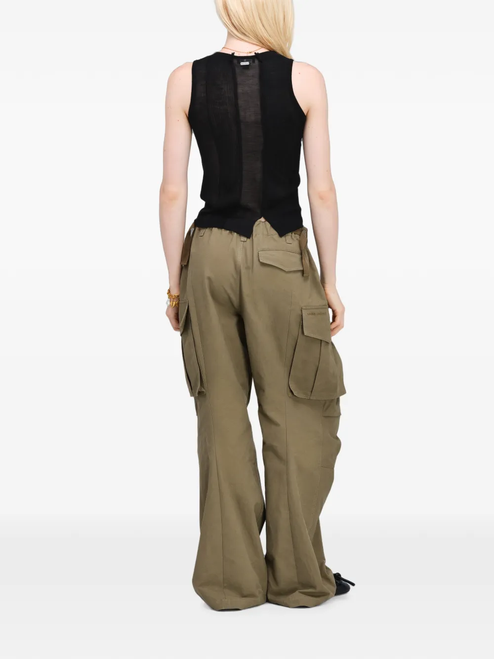 Marc Jacobs Gebreide tanktop met doorzichtige vlakken Zwart