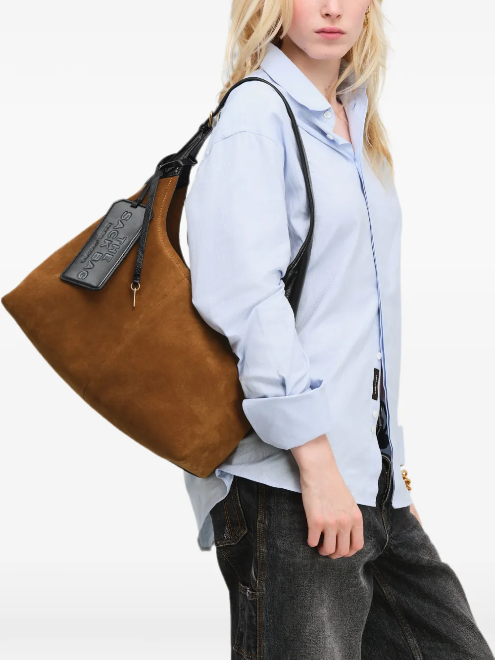Marc Jacobs Sack suède tas met ceintuur Bruin
