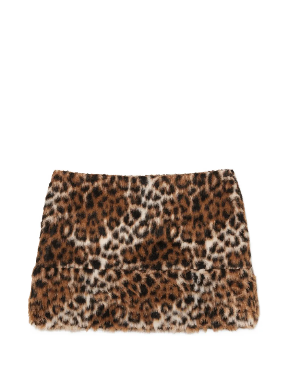 Marc Jacobs faux-fur leopard-print skirt - Marrone