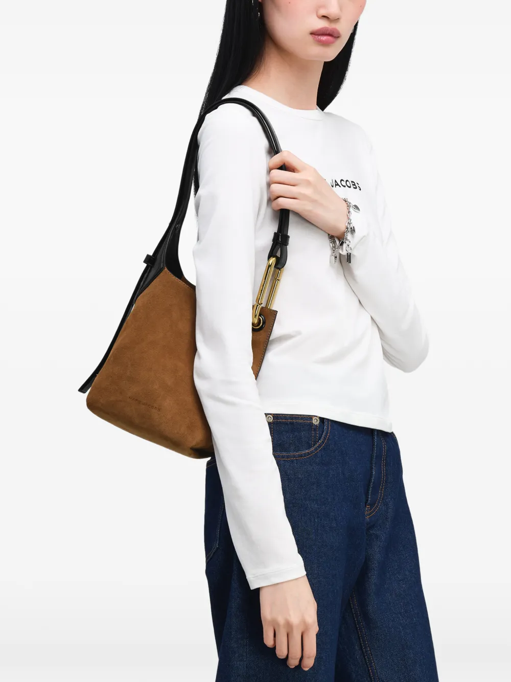Marc Jacobs Kleine Scene suède bucket-tas Bruin