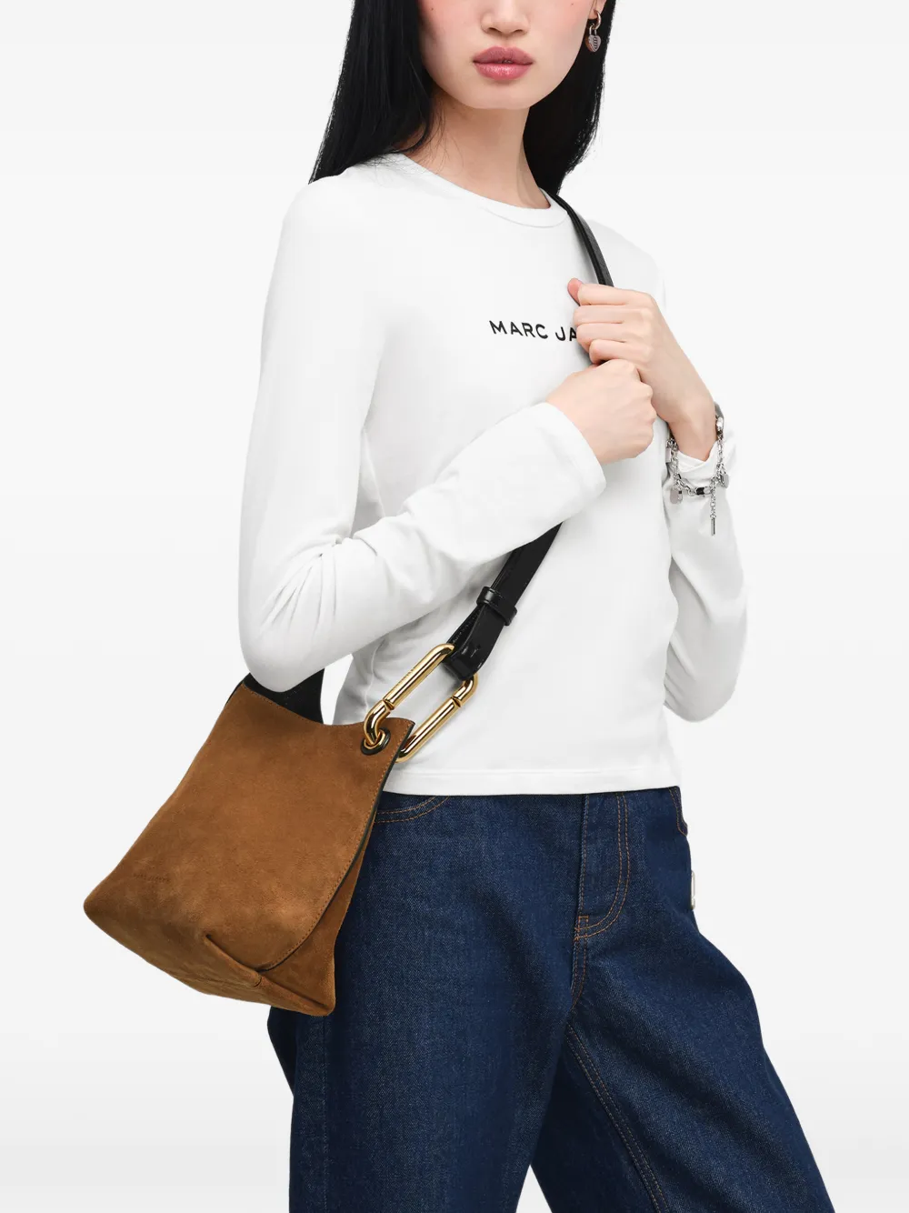 Marc Jacobs Kleine Scene suède bucket-tas Bruin